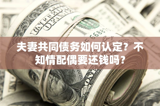 北京夫妻共同债务如何认定？不知情配偶要还钱吗？