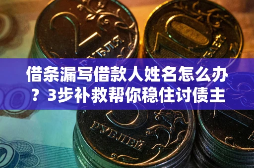 北京借条漏写借款人姓名怎么办？3步补救帮你稳住讨债主动权